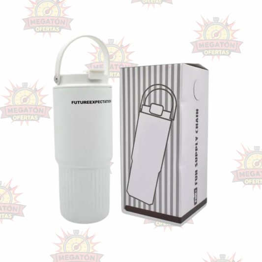 Vaso Térmico Blanco Con Asa Y Tapa Futureexpectations